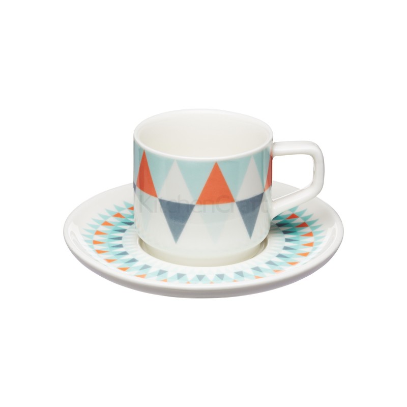 Taza + plato para expreso Geométrico 1 Kitchen Craft