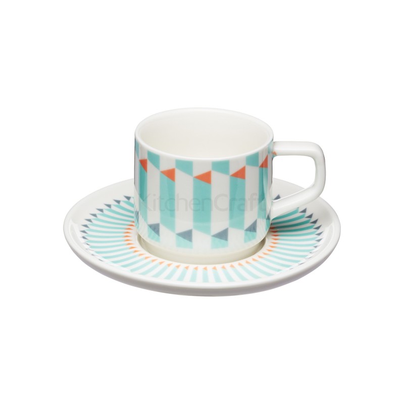 Taza + plato para expreso Geométrico 2 Kitchen Craft