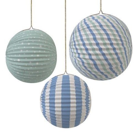 Farolillos Pack 3 Pastel Azul Colores Toot Sweet