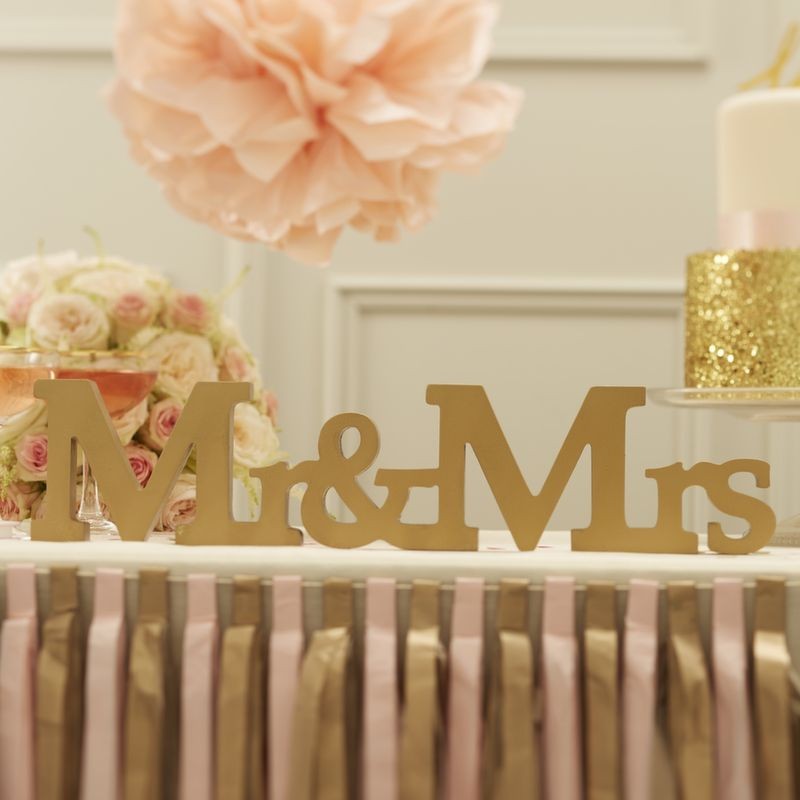Letras Decorativas de Madera Mr & Mrs