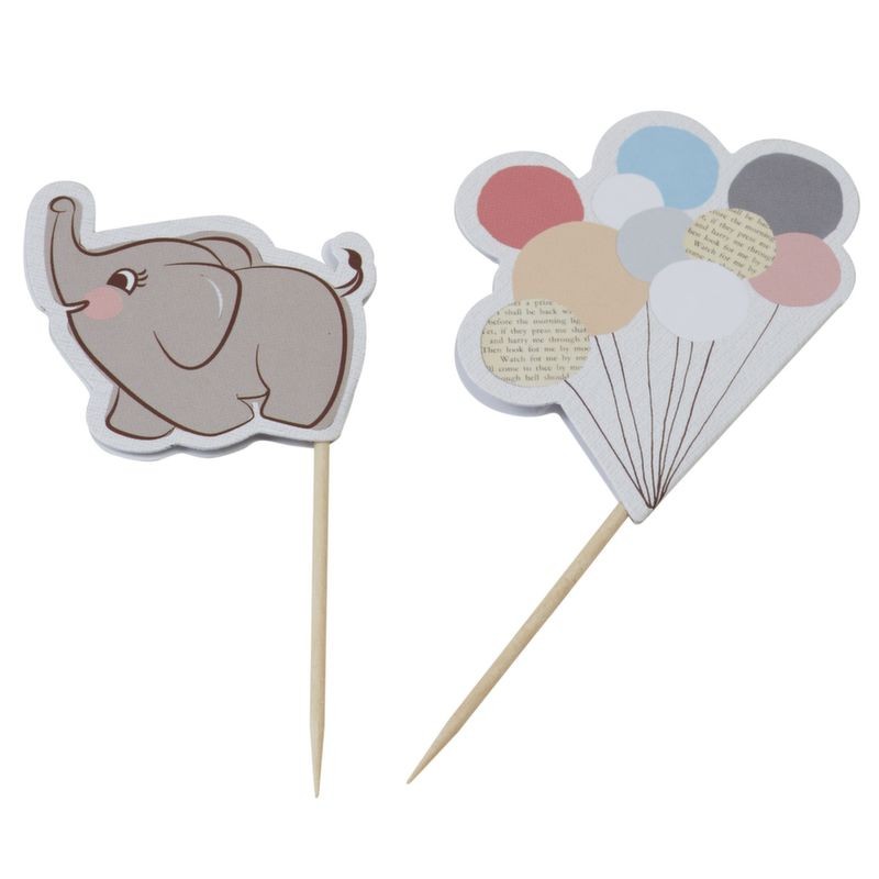Pack de 10 toppers Bebe Elefante