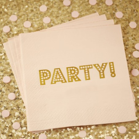 Servilleta de papel Party Oro y Rosa