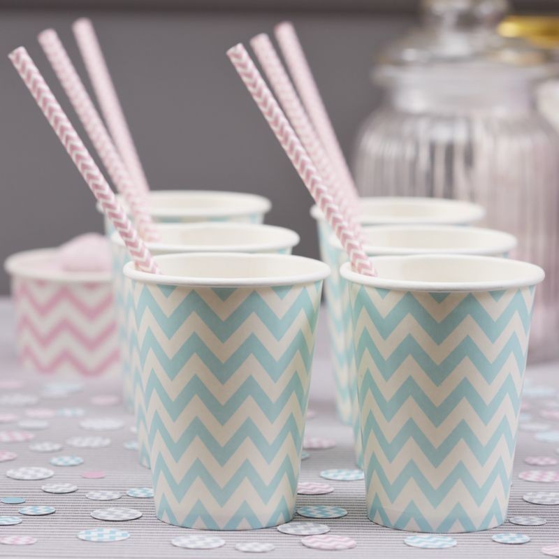 Vasos fiesta Chevron azul