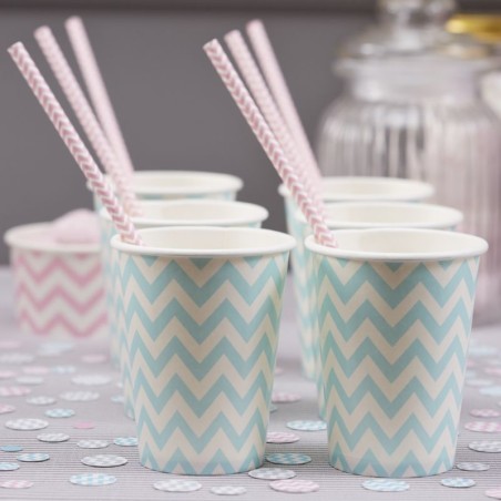 Vasos fiesta Chevron azul
