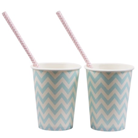 Vasos fiesta Chevron azul