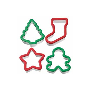 Cortante pack 4 cortantes navidad: gingerbread, estrella, arbol y calcetín Wilton