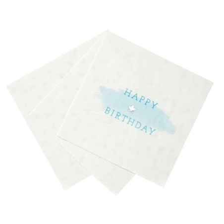 Servilleta de papel Feliz Cumpleaños Azul