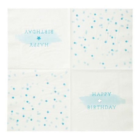 Servilleta de papel Feliz Cumpleaños Azul