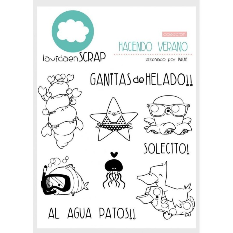 Set sellos transparentes Haciendo verano