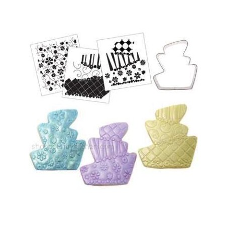 CK Cookie Cutter Texture Set tarta  inclinada de tres pisos