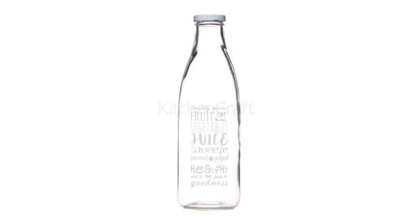 Botella de cristal tipo lechera letras Kitchen Craft