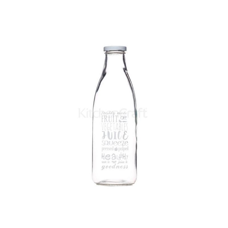 Botella de cristal tipo lechera letras Kitchen Craft