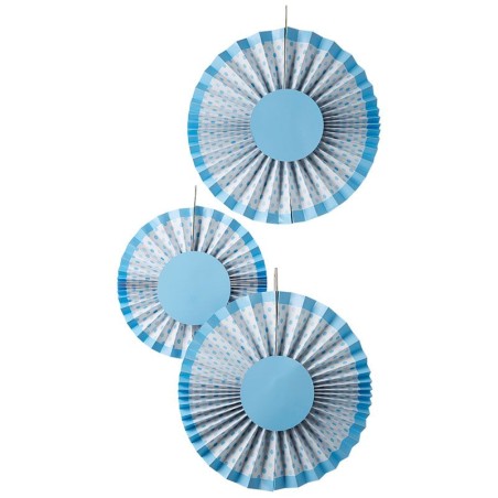 Pack 3 abanicos de papel Lunares Rosa [CLONE]