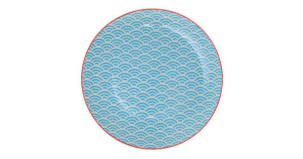 Plato de cerámica Olas Blanco y Azul Nippon Blue [CLONE]