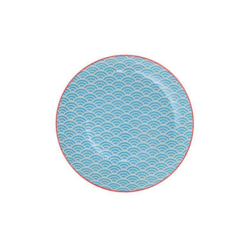 Plato de cerámica Olas Blanco y Azul Nippon Blue [CLONE]