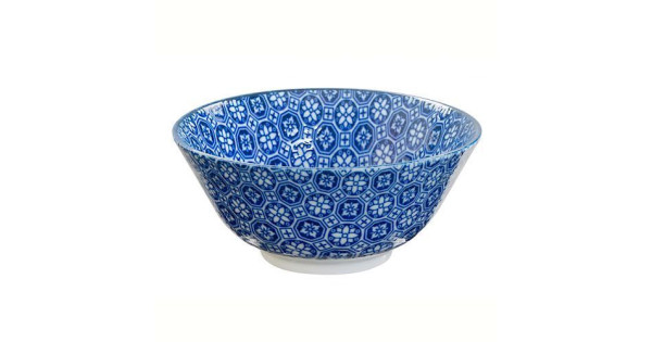 Bol de cerámica grande mosaico flores Nipoon Blue [CLONE]