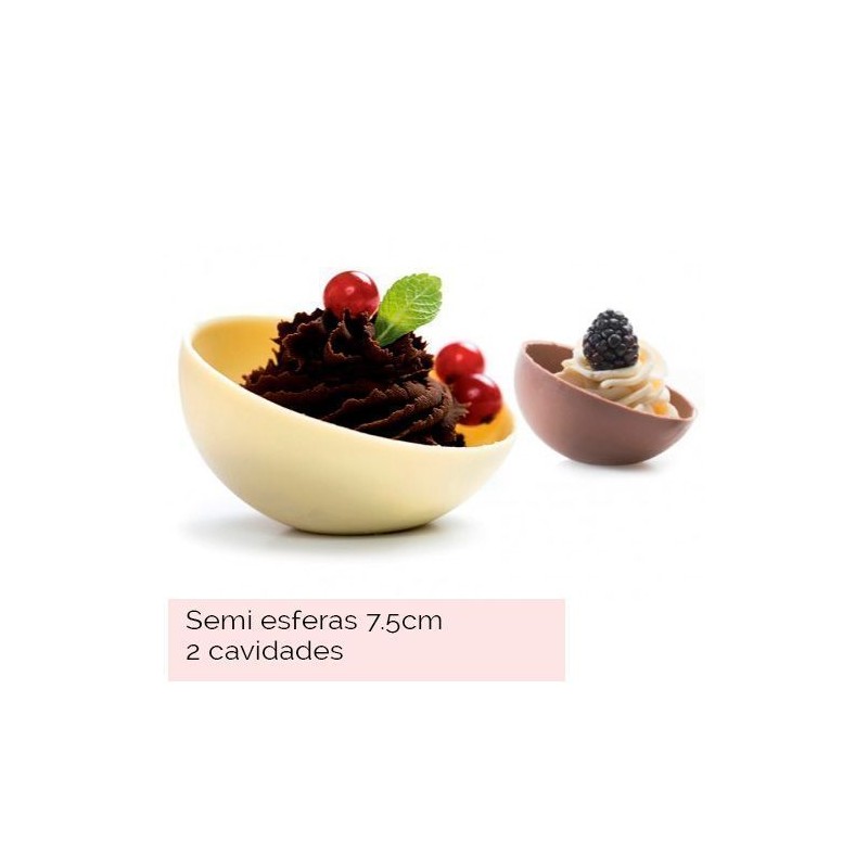 Molde de policarbonato semi esfera 7.5 cm Decora