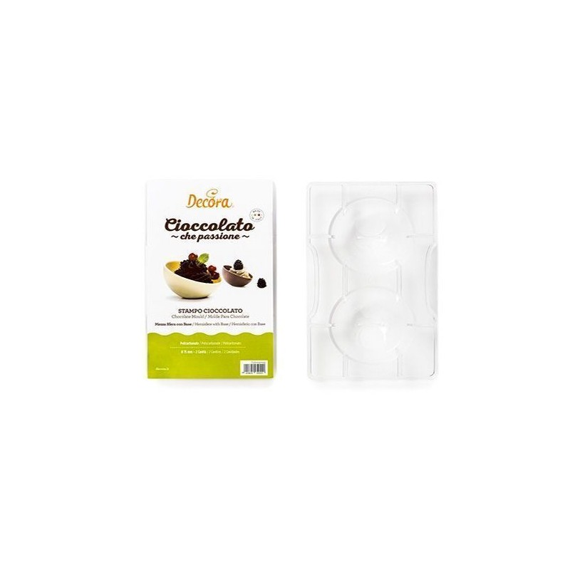 Molde de policarbonato semi esfera 7.5 cm Decora