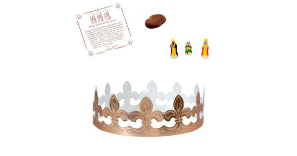 Kit para Roscón de Reyes: Corona, haba, rey mago y tarjeta