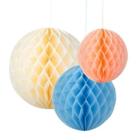 Pack de 3 Bolas Nido Abeja: Amarillo, Celeste y Rosa [CLONE]