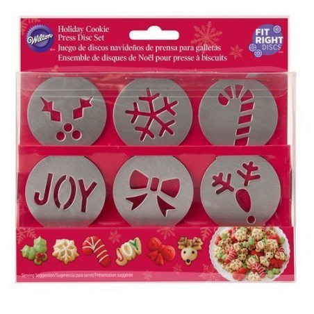 Pack de 6 discos Navidad para Maquina Galletas Cookie Press Wilton
