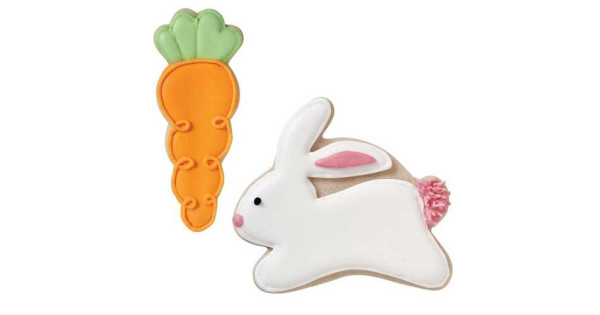Cortante pack 3 cortantes Easter: Conejo, Flor y Zanahoria Wilton