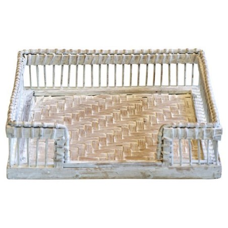 Servilletero de mimbre blanco Green Gate