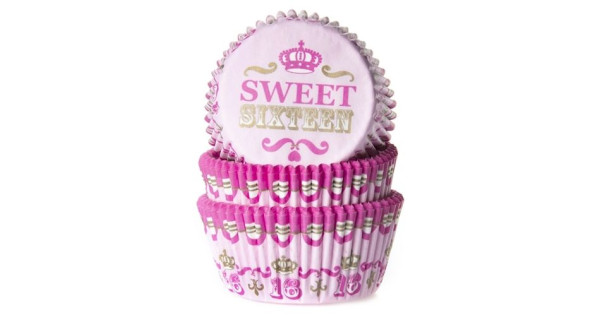 Cápsulas de cupcakes Rosa Sweet Sixteen (50) House of Marie.