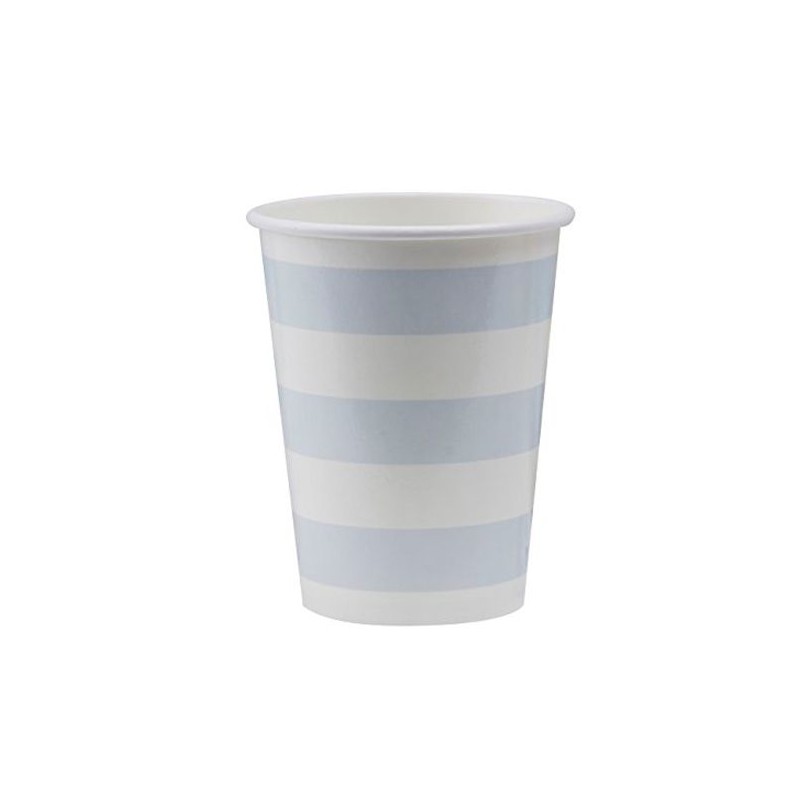 Vasos de fiesta Rayas Azul Pastel