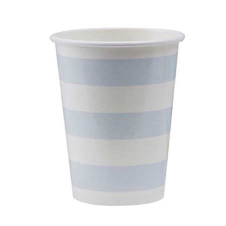 Vasos de fiesta Rayas Azul Pastel