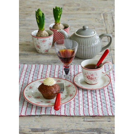 Taza con asa + plato Flora White Green Gate