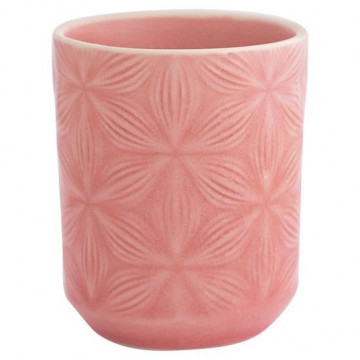 Vaso de cerámica labrado Kallia Pale Pink Green Gate