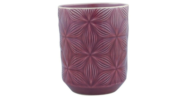 Vaso de cerámica labrado Kallia Plum Green Gate