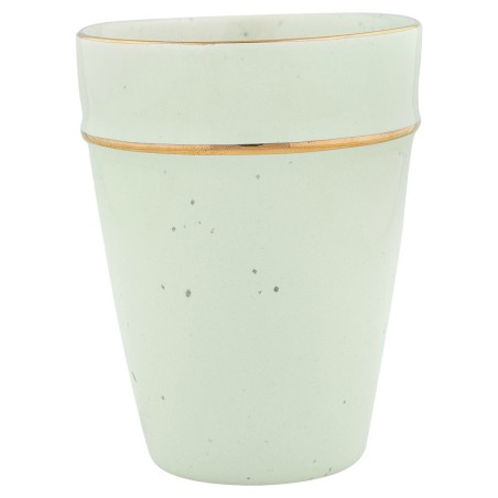 Vaso de cerámica Verde Pastel con borde oro Green Gate