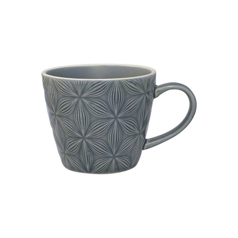 Taza con asa labrada Kallia Grey Green Gate