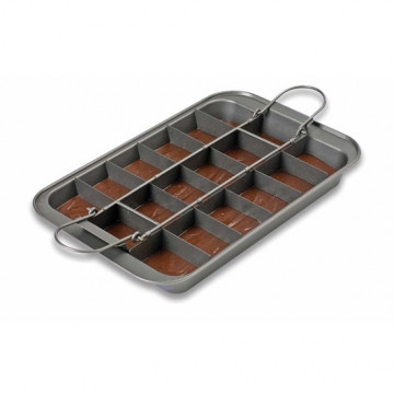 Molde rectangular con base desmoldable y separador Chicago Metallic Kitchen Craft