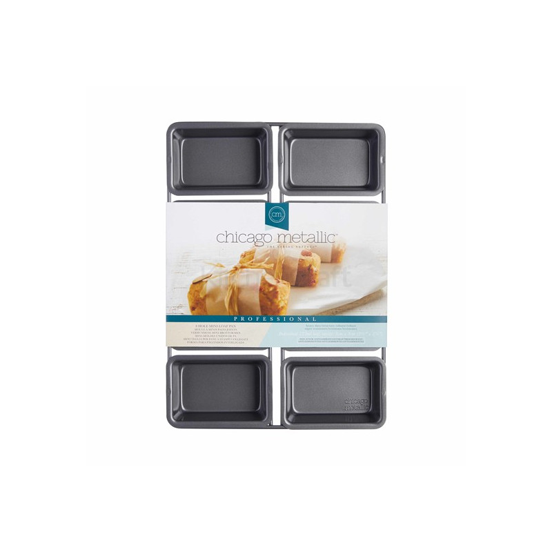 Molde de 8 cavidades Mini Loaf Pan Metallic Kitchen Craft