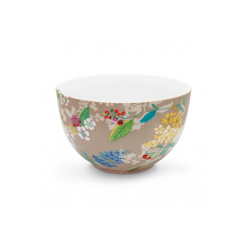 Ensaladera de cerámica 23 cm Hummingbirds Kakhi Pip Studio