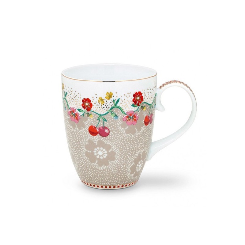 Taza con asa Cherry Kakhi Pip Studio