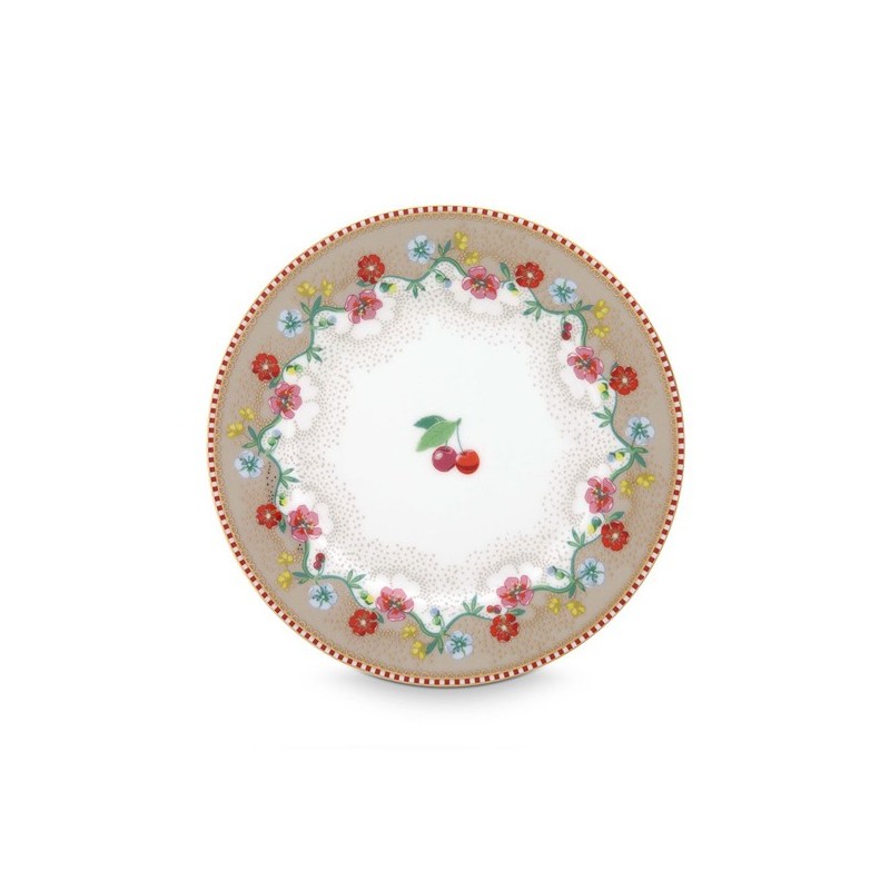 Plato de cerámica de 17 cm Cherry Kakhi Pip Stdio