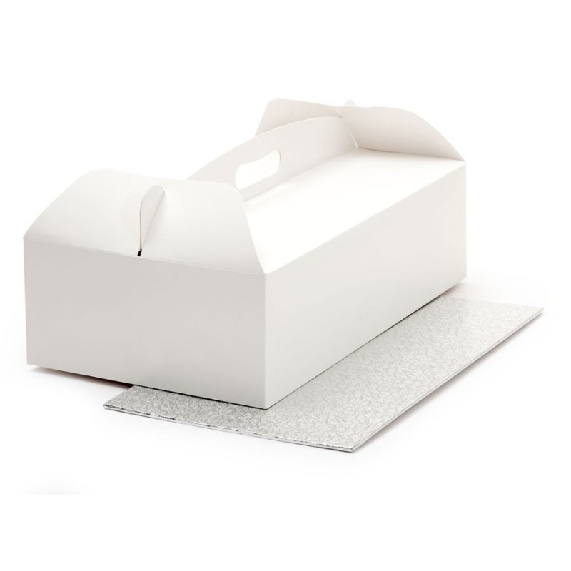 Caja de tarta rectangular + bandeja 31 x 16 cm Decora Italia