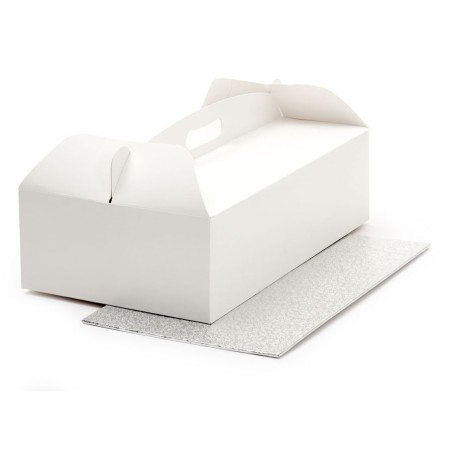 Caja de tarta rectangular + bandeja 31 x 16 cm Decora Italia