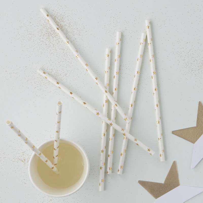 Pajitas Estrellas Oro