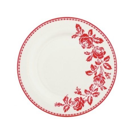 Plato de cerámica de 20 cm Fleur Red Green Gate