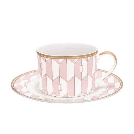 Taza + plato Aurelie Pale Pink Green Gate