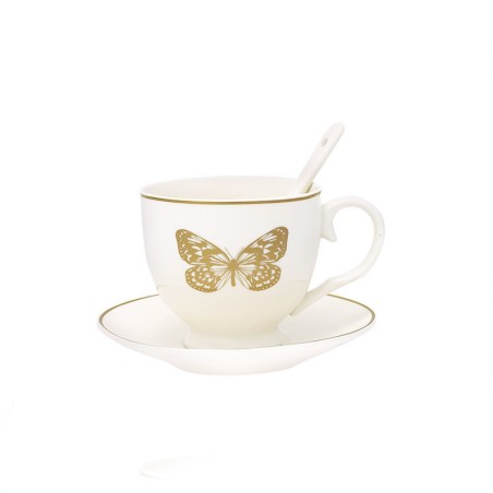 Taza + plato y cuchara Butterfly Gold 2 Green Gate
