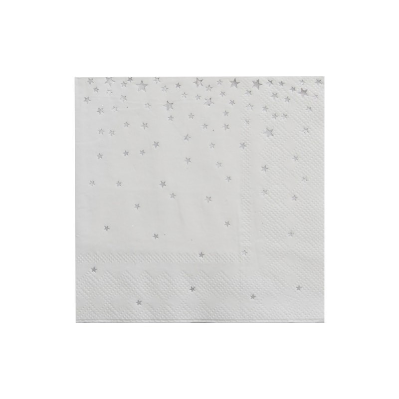 Servilleta de papel Estrellas Plata