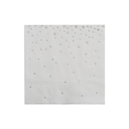 Servilleta de papel Estrellas Plata