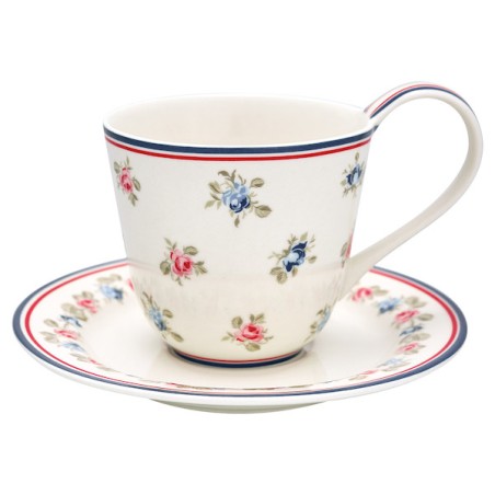 Taza + Plato Hailey White Green Gate