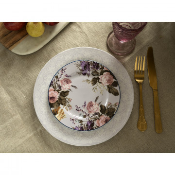 Plato de cerámica 19 cm Gris y Flores Wild Apricity Creative Tops